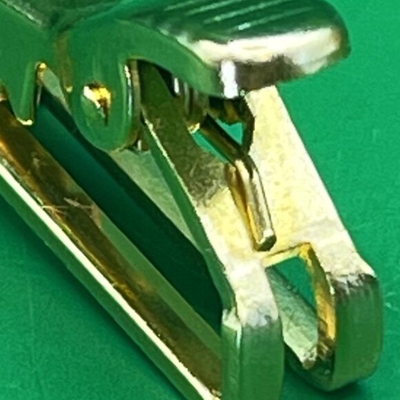 VTG Di Gino Cufflinks Tie Bar Set Gold Tone Mother of Pearl Sunburst Mid Century - Picture 12 of 12